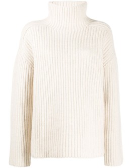 ribbed high neck jumper