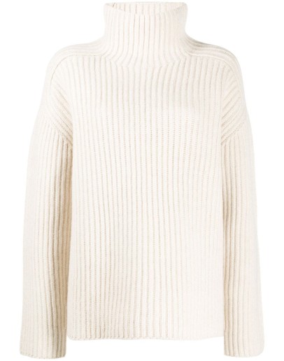 ribbed high neck jumper