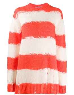 distressed striped jumper