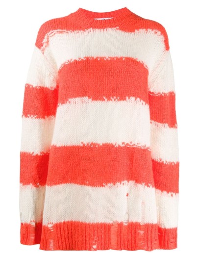 distressed striped jumper