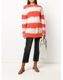 distressed striped jumper