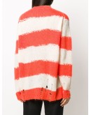 distressed striped jumper
