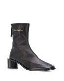 logo-print leather boots