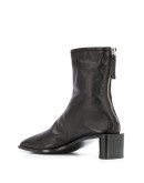 logo-print leather boots
