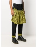 gingham pleat kilt jeans