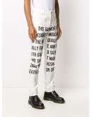 slogan print straight-leg jeans