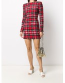 Tartan tweed mini dress