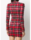 Tartan tweed mini dress