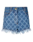 frayed-edge denim shorts
