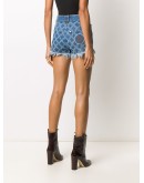 frayed-edge denim shorts
