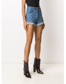 frayed-edge denim shorts