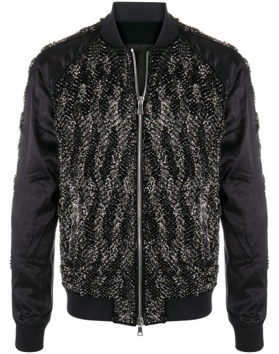 sequinned velvet  bomber jacket