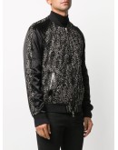 sequinned velvet  bomber jacket