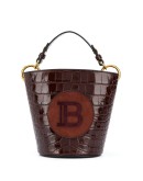 logo-patch saddler bucket bag