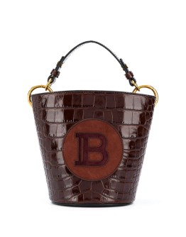 logo-patch saddler bucket bag