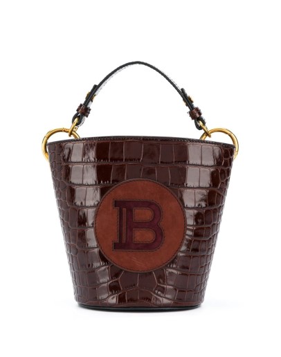 logo-patch saddler bucket bag