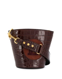 logo-patch saddler bucket bag