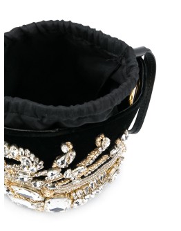 crystal-embellished saddler bucket bag