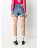 point d'esprit-detail denim shorts