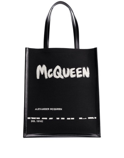 painterly logo print tote