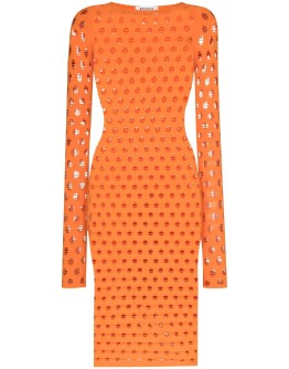 perforated midi dress