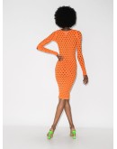 perforated midi dress