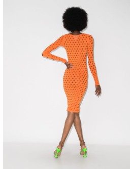perforated midi dress