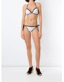 lace trim triangle bikini set 