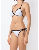 lace trim triangle bikini set 