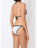 lace trim triangle bikini set 