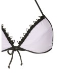 lace trim triangle bikini set 