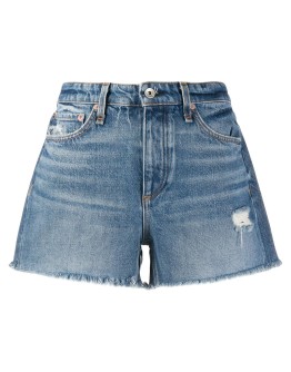 mid-rise denim shorts