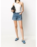 mid-rise denim shorts