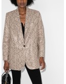 snake-print leather blazer