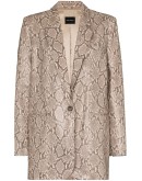 snake-print leather blazer