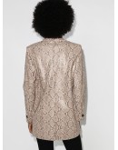 snake-print leather blazer