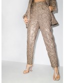 snake print leather trousers