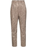 snake print leather trousers