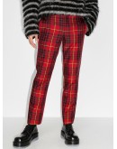 tartan-checks skinny trousers