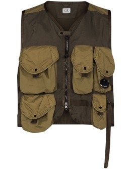 utility-pocket gilet jacket