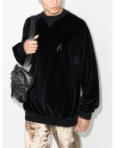 oversized embroidered velvet sweatshirt