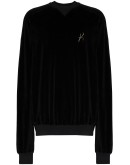 oversized embroidered velvet sweatshirt