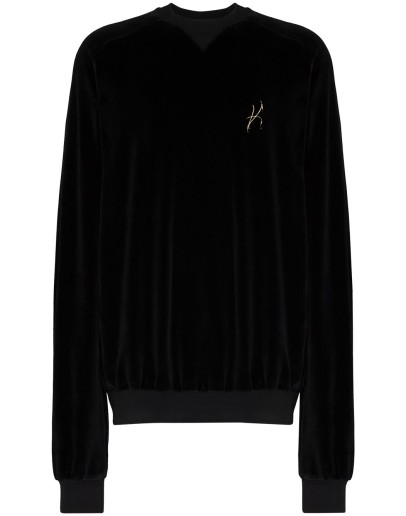 oversized embroidered velvet sweatshirt