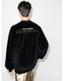 oversized embroidered velvet sweatshirt