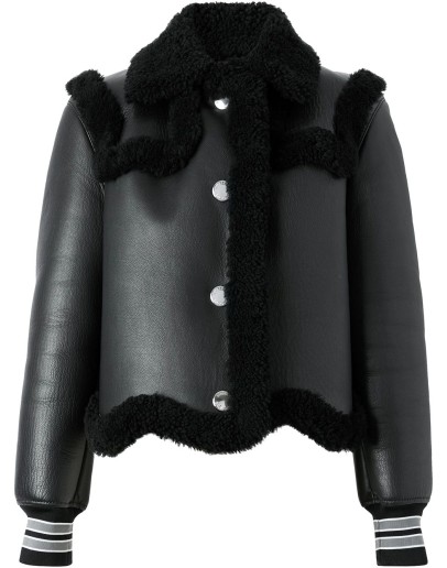 striped cuff shearling jacket