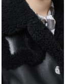 striped cuff shearling jacket