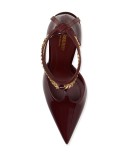 chain detail patent leather pumps