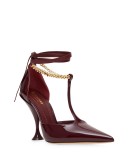 chain detail patent leather pumps