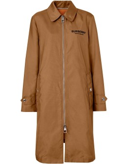 logo appliqué technical canvas coat