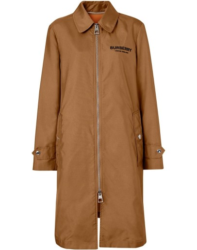logo appliqué technical canvas coat